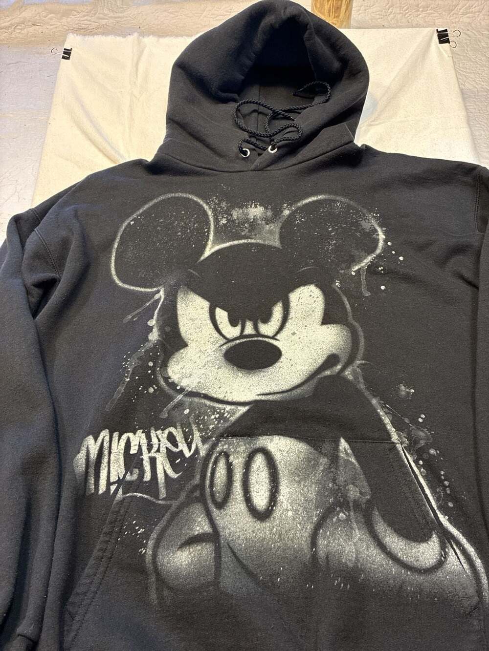 Walt Disney World by Hanes Angry Mickey Mouse Graffiti Hoodie Size L